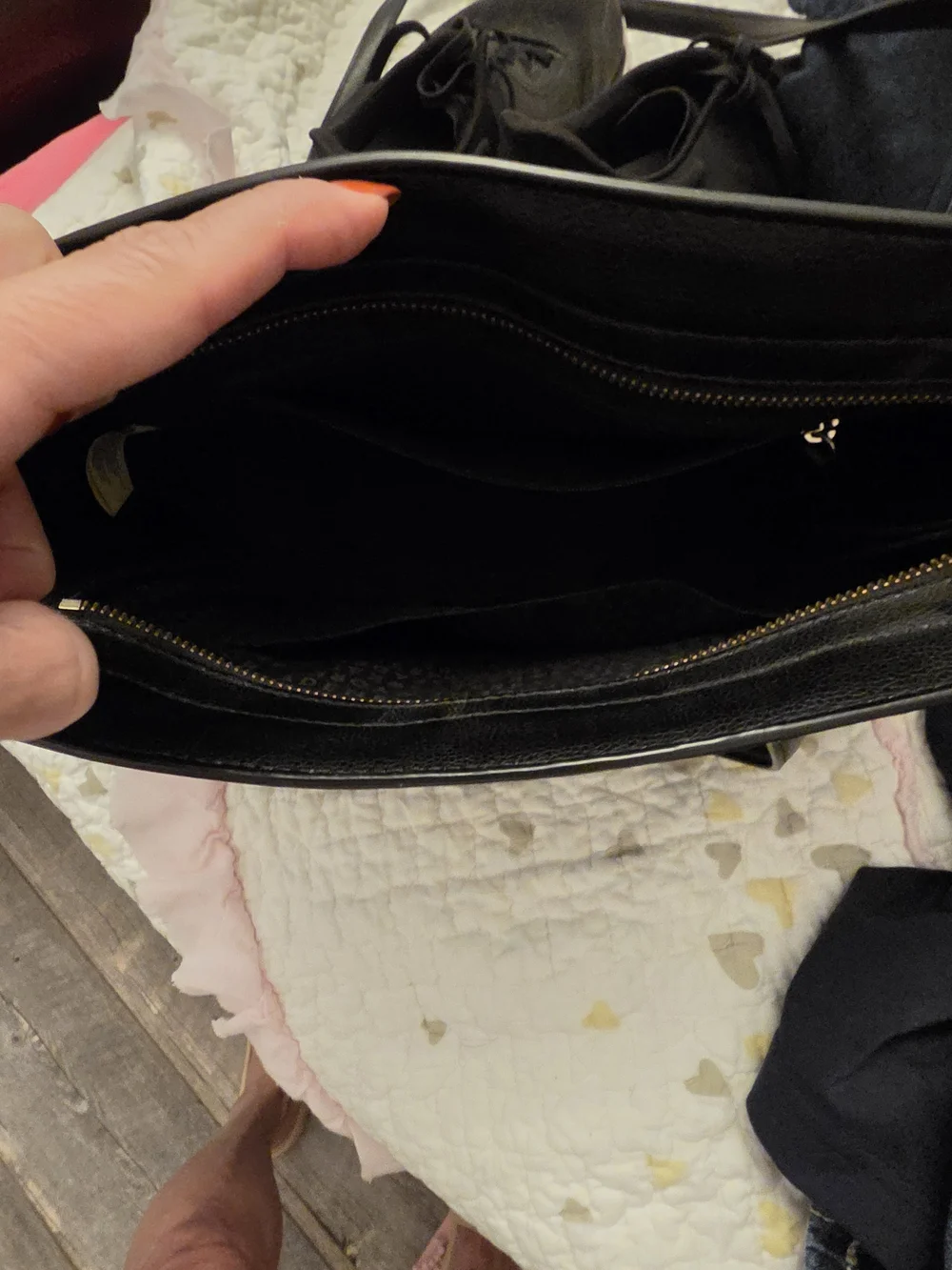 kate spade Black & White Leather Satchel